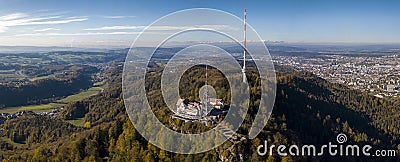 Aerial view of Uetliberg mountain in Zurich, Switzerland Stock Photo